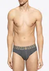Versace Lot De 3 Slips Greca En Coton Stretch In Multicolor