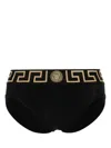 Versace Set Di Slip In Cotone Stretch Nero Uomo In Black