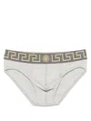 Versace Greca Border Briefs In Grey