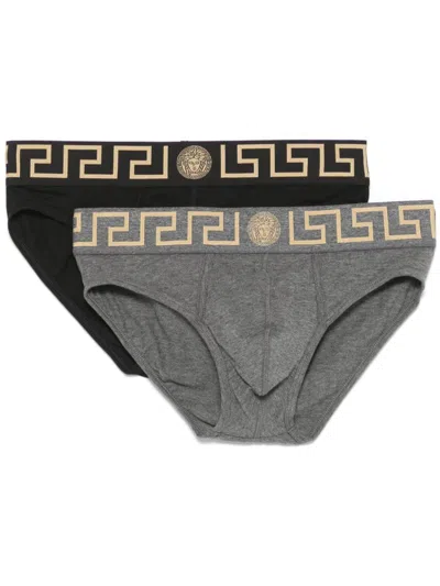 Versace Swimwear In Black-grey