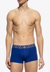Versace Greca Border Briefs With Medusa In Blue