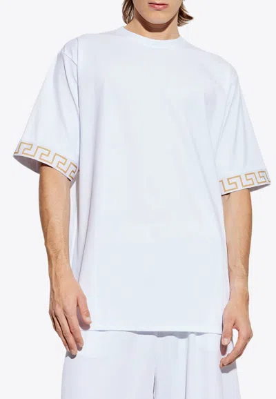 Versace Greca Border Crewneck T-shirt In White