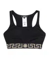 Versace Black Greca Border Bra In Black