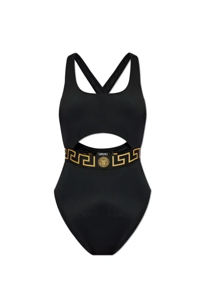 Versace Greca Border Cut In Schwarz | ModeSens