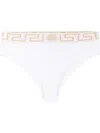 Versace Greca-border Stretch Cotton Thong In White