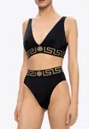 Versace Greca Border Triangle Bralette In Black