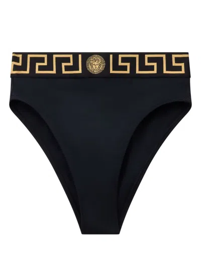 VERSACE VERSACE GRECA BORDER HIGH-WAISTED BIKINI BRIEFS