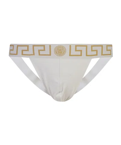 Versace Greca Border Jockstrap In White