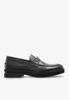 Versace Greca Loafers In Black