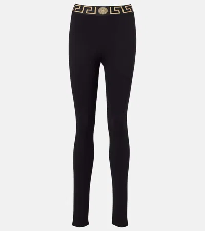 Versace Greca Border Leggings In Black