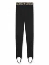 Versace Leggings Sportivi Con Sottopiede Bordo Greca In Black