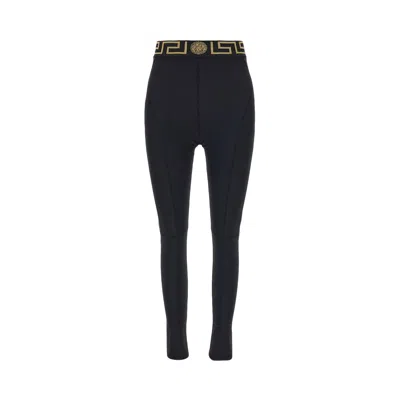 Pre-owned Versace Greca Border Leggings 'black' | Women's Size M