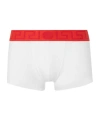 Versace Topeka Cotton Bi Stretch Low Rise Logo Trunks In White