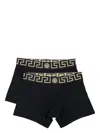 Versace Two-pack Logo-waistband Boxers In Black
