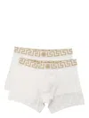 Versace Greca Waistband Boxer Briefs In White