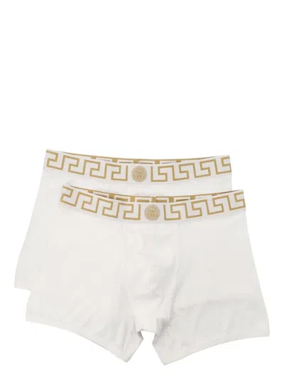 VERSACE GRECA BORDER LONG BOXERS (PACK OF TWO)