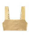 Versace Greca Border Metallic Bikini Top In Nude