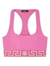 Versace Greca Border Scoop Bralette In Pink