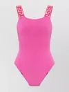 Versace Greca Border Sleeveless Body With High-cut Leg In Pink