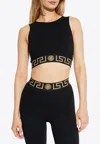 Versace Jersey Top With Topeka Bi-stretch Organic Cotton In Black