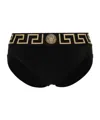 Versace Set Di Slip In Cotone Stretch Nero Uomo In Black