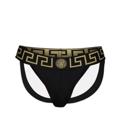 Versace Stretch-jersey-logo-riemen In Black