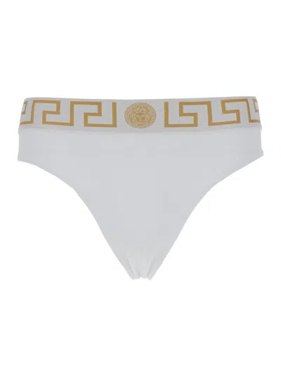 Versace White Greca Border Swim Briefs