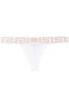 Versace Greca Border Stretched Thong In White