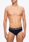 Versace Greca Border Swim Briefs In Black