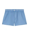 Versace Greca Border Swim Shorts In Blue