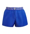 Versace Blue Swimsuit With Greca Pattern In Blue