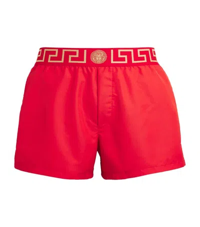 Versace Greca Border Swim Shorts In Multi