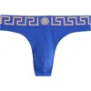 Versace Greca Border Thong In Royal Bleu