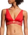 Versace Swim Bikini Lycra Vita Recycled New Logo Top A1203-red In Red