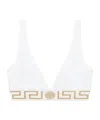 Versace Cotton Topeka Underwire Free Bra With Golden-effect Monogram In White