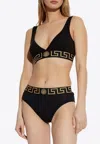 Versace Greca Border Triangle Bralette In Black