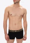 Versace Black Briefs With Elastic Waist With Medusa Print In Cotton Stretch Man In Multicolor