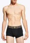 Versace Black Briefs With Elastic Waist With Medusa Print In Cotton Stretch Man In Multicolor