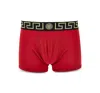 Versace Greca Border Trunks In Red-gold