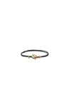 Versace Greca Braided Leather Necklace In Black