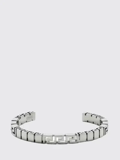 Versace Greca Brass Bracelet In Silver