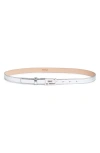 Versace Greca Buckle Leather Belt In Metallic