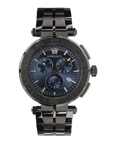 Versace Greca Chrono Bracelet Watch In Black