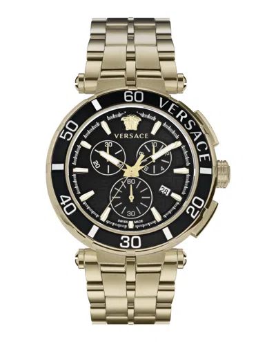 Versace Greca Chrono Bracelet Watch In Multi