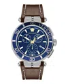 Versace Greca Chrono Strap Watch In Multi