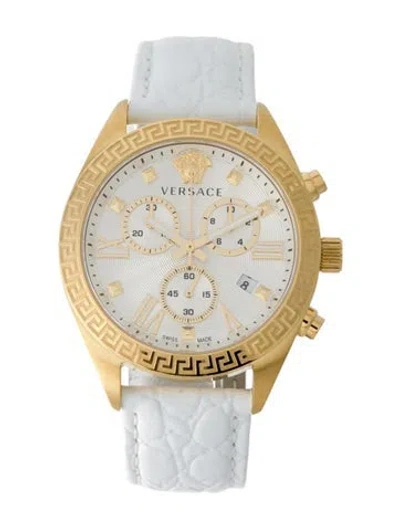 Pre-owned Versace Greca Chrono Watch, 40mm In Multi