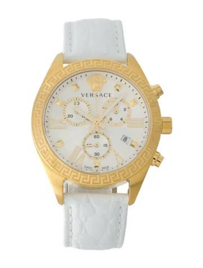 Pre-owned Versace Greca Chrono Watch, 40mm In Multi