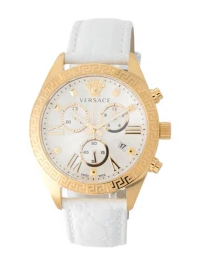 Pre-owned Versace Greca Chrono Watch, 40mm In Multi