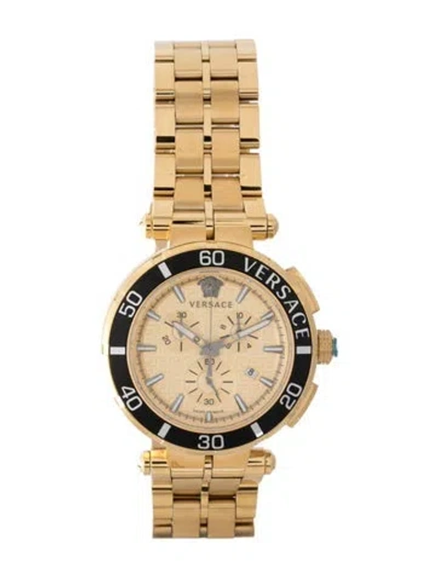 Pre-owned Versace Greca Chrono Watch, 45mm In Multi