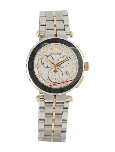 Pre-owned Versace Greca Chrono Watch, 45mm In Multi